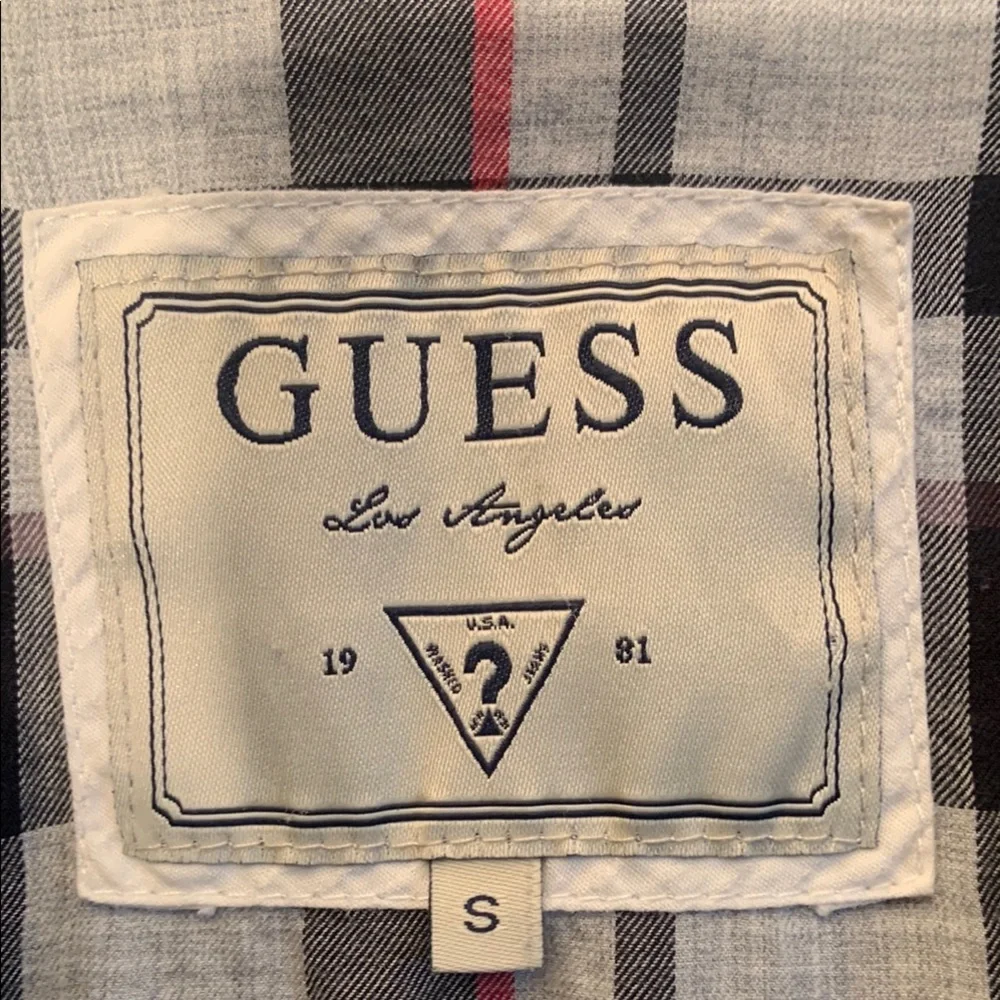 Guess Plaid Button Down Shirt in Pink Blue & White - Picture 7 of 11